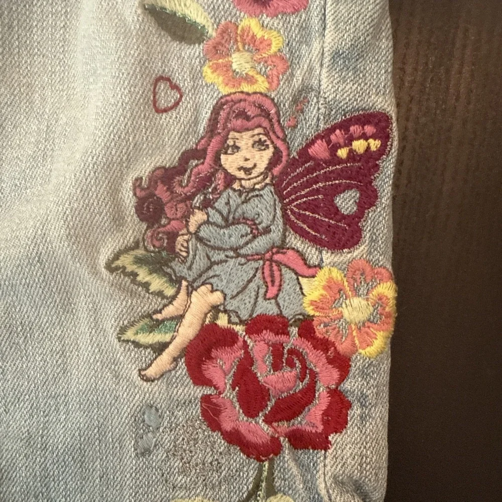 Y2K EST 1989 Childrens Place Toddler Girls 12 Mo. Embroidered Fairy Flare Jeans